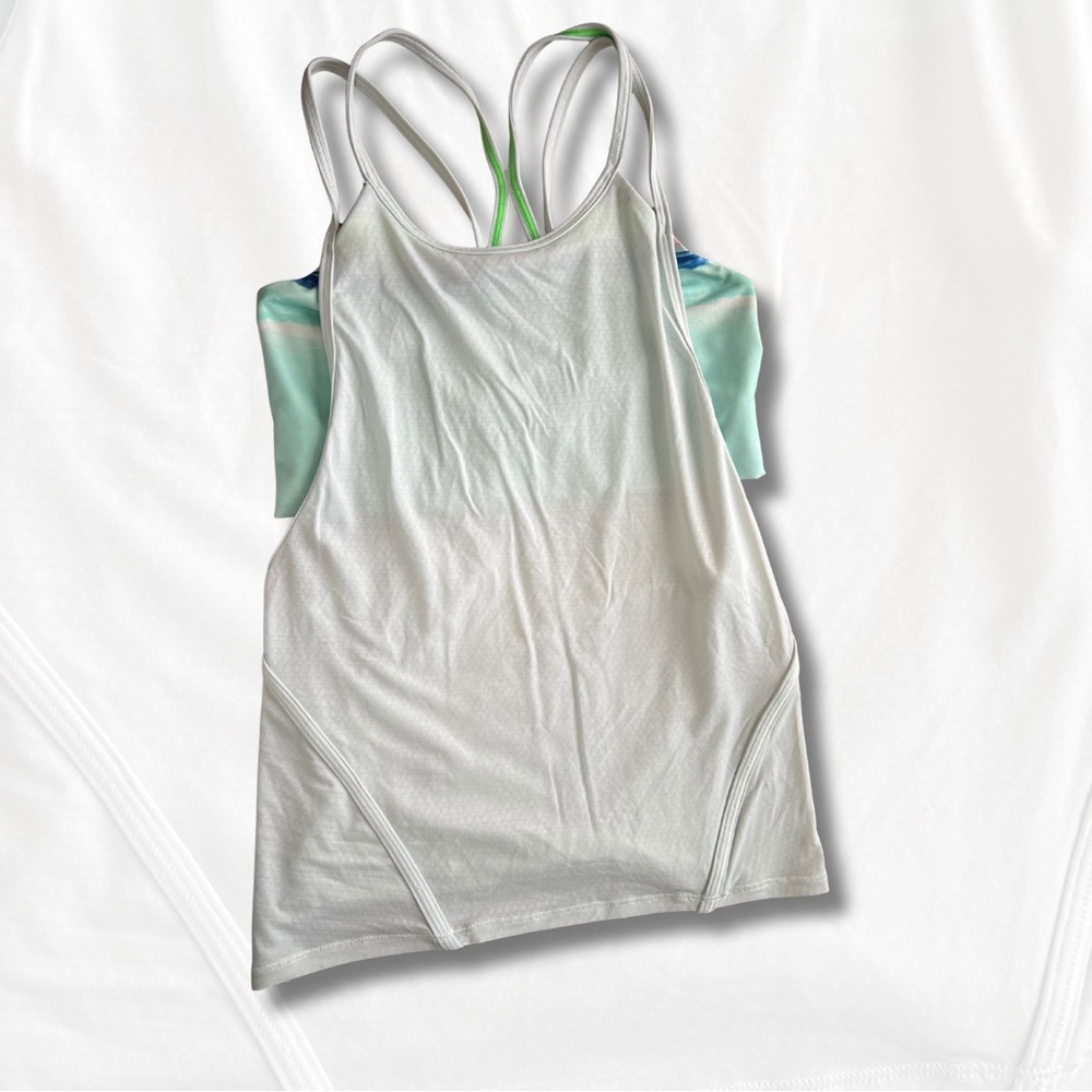Ivivva White and Green Tank Top